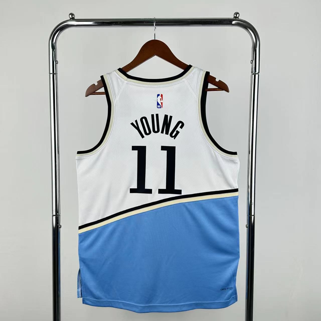 Men Atlanta Hawks #11 Young White Blue Nike City Edition Season 2025 NBA Jersey